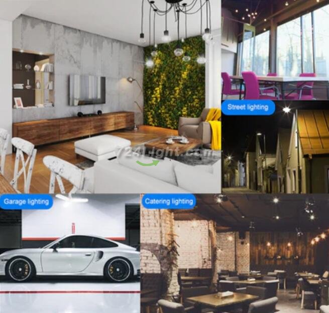 60W Deformable LED Garage Ceiling Lights 6000LM 6500K White 400W Equivalent CRI80+ E26/E27 Base