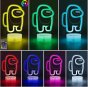 Among Us Toys 3D LED Multicolor Night Light w/ 16 Colors Remote Touch Switch Adjustable Brightness for Kids Bedroom Decoration