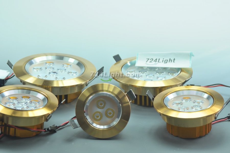 3W CL-HQ-03-3W LED Down Light Cut-out 69.5mm Diameter 3.3" Gold Recessed Dimmable/Non-Dimmable LED Down Light