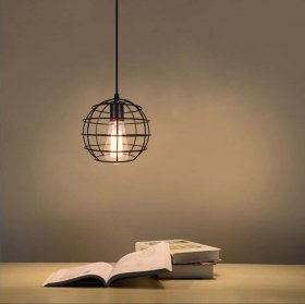 Industrial Pendant Light, retro black metal shade with adjustable for dining room, bedroom, kitchen, hallway