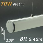 Linear Suspension Fixtures 8ft 2.4 Meter 2.36"x2.36" 70W DC 12V