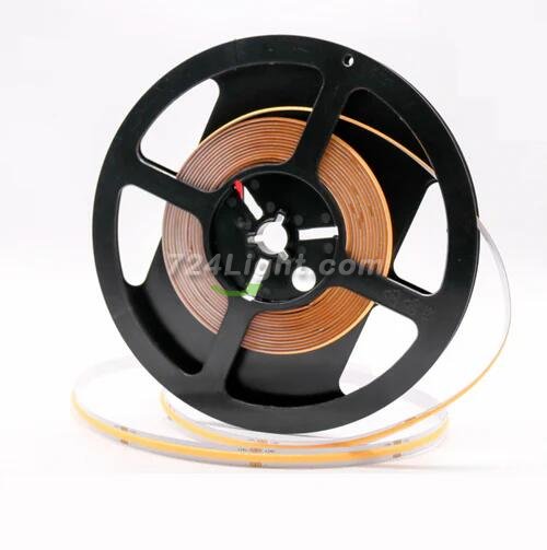 FCOB LED Strip 16.4FT/5M CRI90 480LEDs/m 12W/m 24V Dimmable LED Light Ribbon Indoor Use