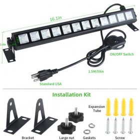 36W 385-400nm LED Black Light Bar, Black Lights for Glow Party, Black light with Plug &Switch, Glow Light for Halloween, Fluorescent Body Paint, Stage Lighting
