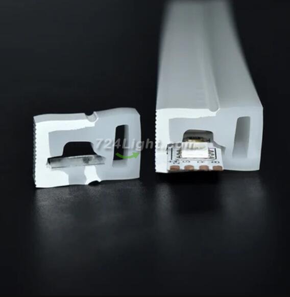 1M/5M/10M/20M Pack of T1220 3 Sides Edge Lighting LED Neon Light Housing Kit with End Caps and Mounting Clips, Flexible Neon Channel Fit for 10mm Wide LED Strip Lights
