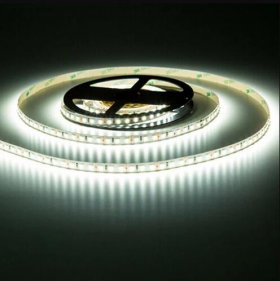 DC 12V 84W 7A 5Meter (16.4Ft) SMD2835 600LEDs/Roll Color Rendering Index CRI80 Flexible LED Strips 1900LM/M 8mm Wide White PCB