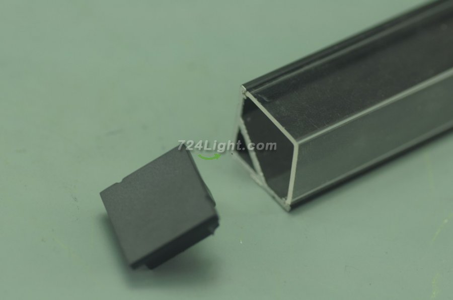 2 meter 78.7\" Black LED U Rectangle Aluminium Channel PB-AP-GL-005-B 16 mm(H) x 16 mm(W) For Max Recessed 10mm Strip Light LED Profile