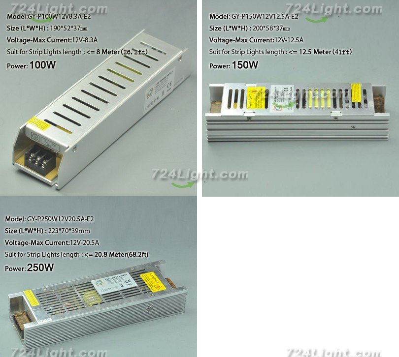 12V LED Power Supply 60W 200W 350W 400W LED Indoor Power Supplies For LED Strips110-230V AC to 12V DC