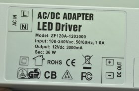 36 Watt LED Power Supply 12V 3A LED Power Supplies UL Certification For LED Strips LED Light