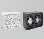2PCS Pack 7W/10W AC110-AC220V Dual-Head Square LED Downlight Anti-glare LED Spotlight for Living Room Home Ceiling Aisle Lighting