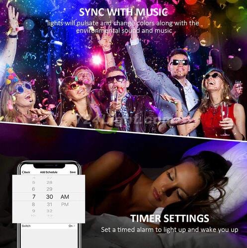 65.6Ft (4x 5M) SMD5050-150 Multicolor LED Light 600 LEDs Waterproof LED Strip Light 5050 RGB 12V w/ Power Supply & Controller