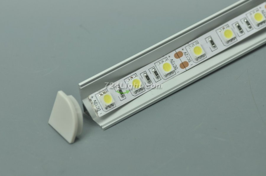 0.5 meter 19.7" LED 90Â° Right Angle Aluminium Channel PB-AP-GL-006 16 mm(H) x 16 mm(W) For Max Recessed 10mm Strip Light LED Profile With Arc Diffuse Cover