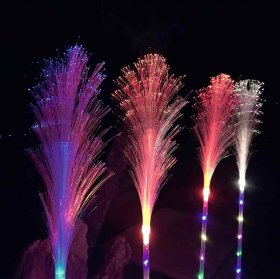 Solar Powered Fiber Flowers Lights, Ip65 Waterproof Lights for Garden, Yard, Path, Party Decoration(2 Pack)