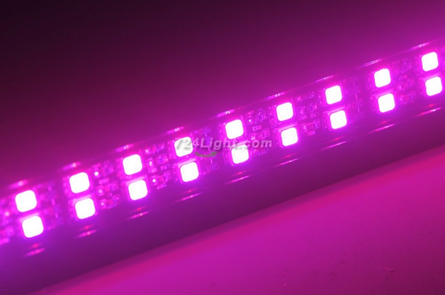 Black Double Row 1Meter 39.3inch 12V Superbright Waterproof 5050 RGB Color Changing LED Rigid Strip Bar 144LEDs