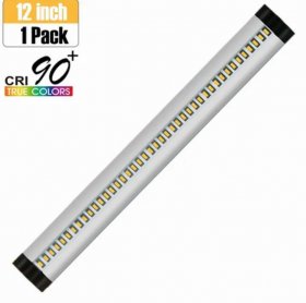 1 PACK 7mm Thick Silver Finish LED Under Cabinet Lighting Dimmable Kit CRI90 300LM SMD2835 12V 5W with Dimmer & Power Supply Included