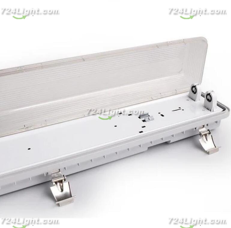 LED Tube Fixture (No Tube included) for Dual LED Tube Tri-proof LED Tube Support Bracket Waterproof , Dustproof, Corrosion-Proof
