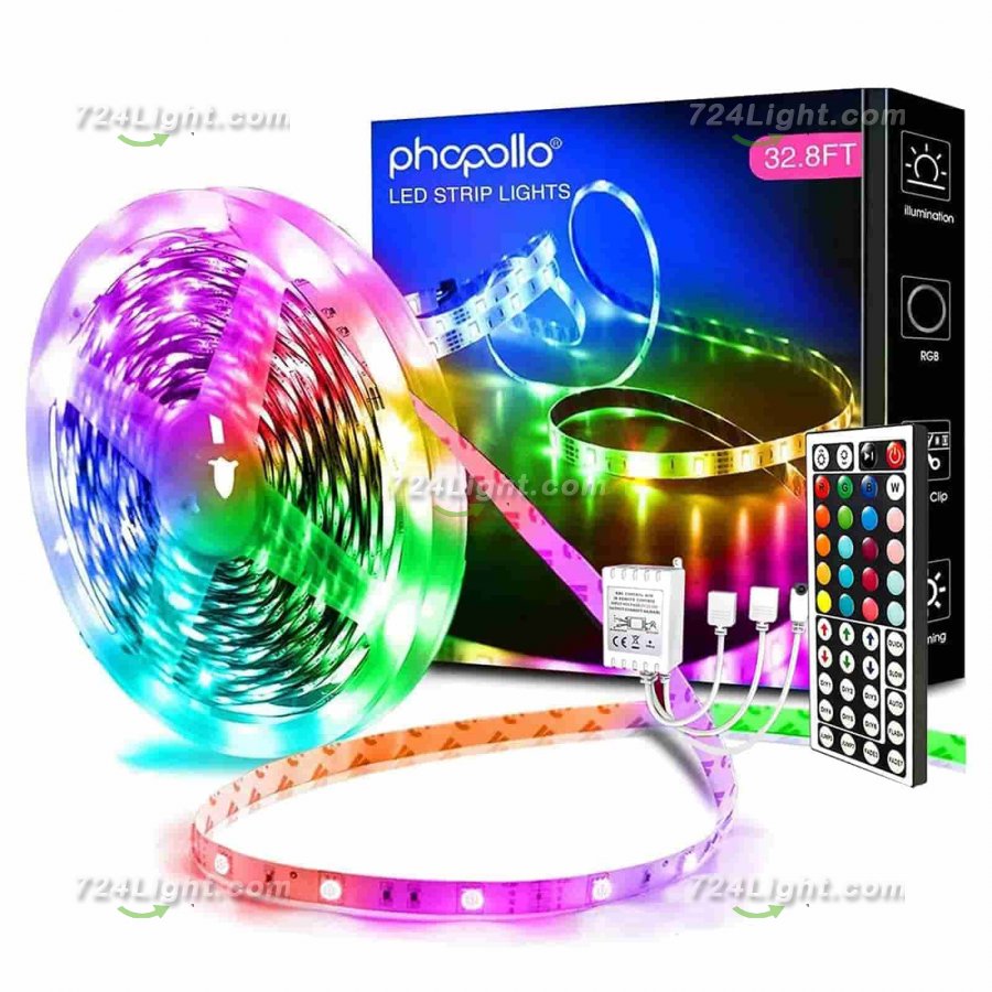 Led Lights for Bedroom 32.8ft , smareal Led Lights with 44 Key IR Remote, Color Changing Led Strip Lights, Led Light Strips Used for Bedroom, Kitchen, Home Decoration