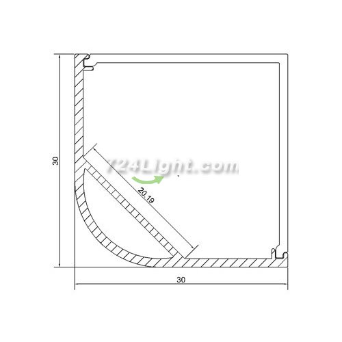 Super 20mm Strip LED Aluminium Extrusion Recessed LED Aluminum Channel 1 meter(39.4inch) LED Profile