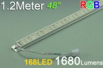 Double Row 1.2Meter 48inch 12V Superbright Waterproof 5050 RGB Color Changing LED Rigid Strip Bar 168LEDs