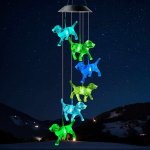 Outdoor Solar Dog Wind Chime Lights for Garden, Patio, Party, Yard, Window, Outdoor Decorations