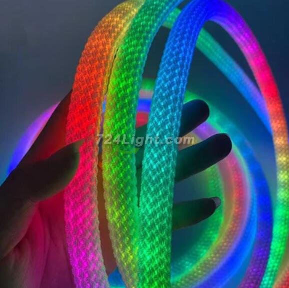 360° NEON LED Light Strip, Woven Look RGB Color Waterproof LED Neon Light Flexible Strip Kit