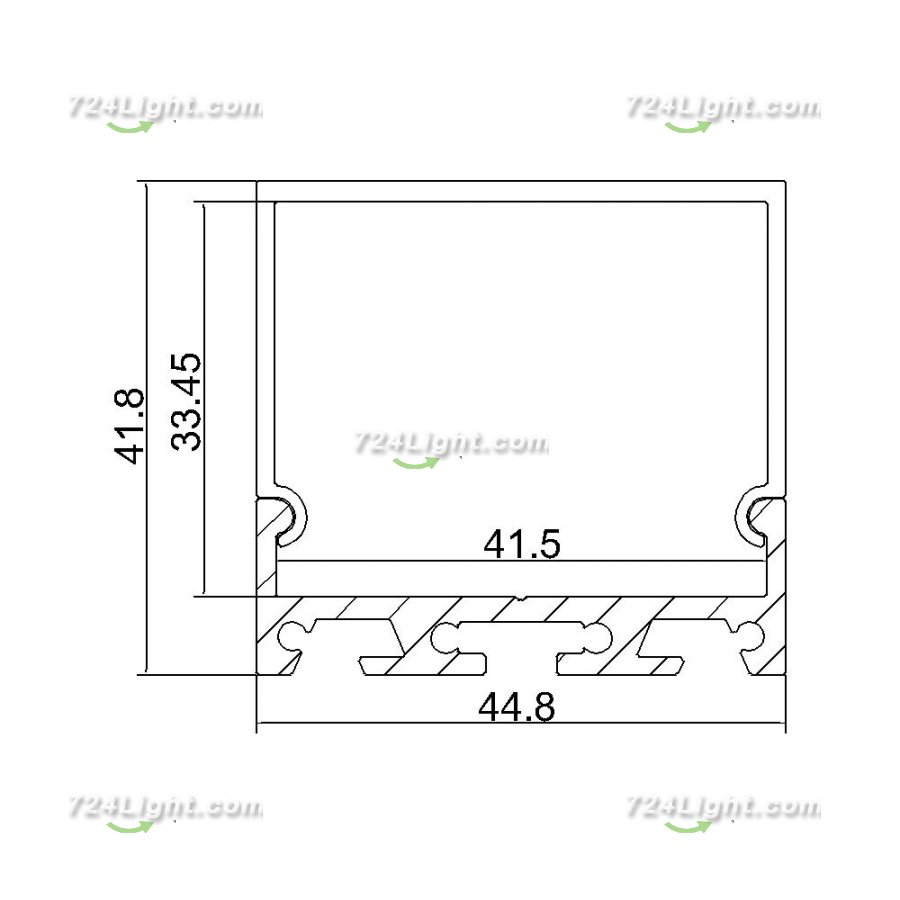 2.5 Meter 98.4â€œ LED Aluminium Channel PB-AP-GL-065 42 mm(H) x 45 mm(W) For 5050 5630 Multi Row LED Strip Lights