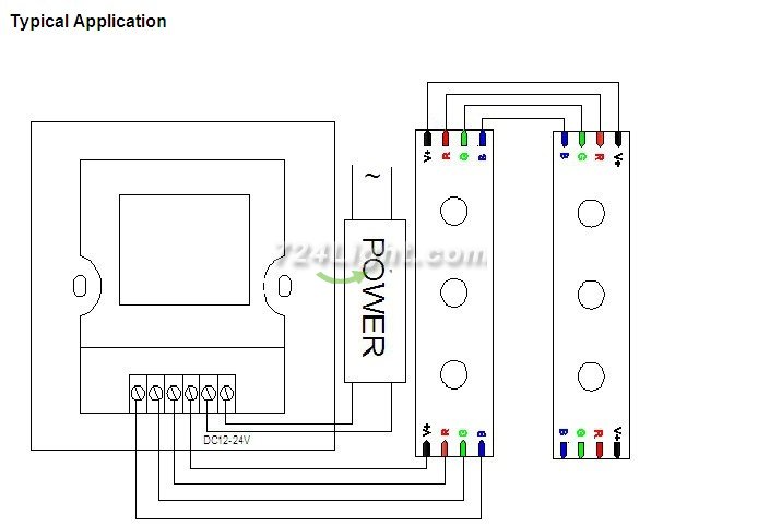 DC12-24V 3x4A RF Wireless Led Touch Panel RGB Controller For LED Strip Lights