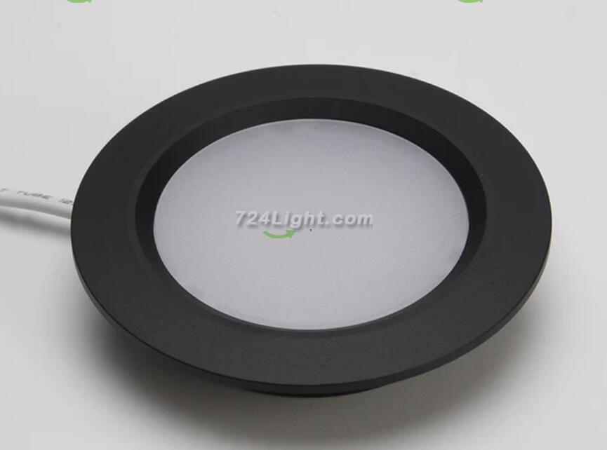 4pcs Pack LED Under Cabinet Lighting 2.5W 12VDC Ultra Thin, 3 Switches are Available Controllable Puck Light for Motorhome, Caravan, Truck, Kitchen, Wine Cabinet, Wardrobe