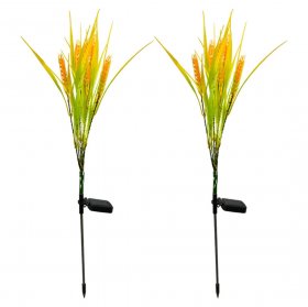 Solar Flowers Lights, IP65 Waterproof Wheat Ear Solar Garden Stake Lights for Patio, Lawn, Yard, Pathway Decoration (2 Pack)