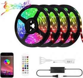 65.6Ft (4x 5M) SMD5050-150 Multicolor LED Light 600 LEDs Waterproof LED Strip Light 5050 RGB 12V w/ Power Supply & Controller