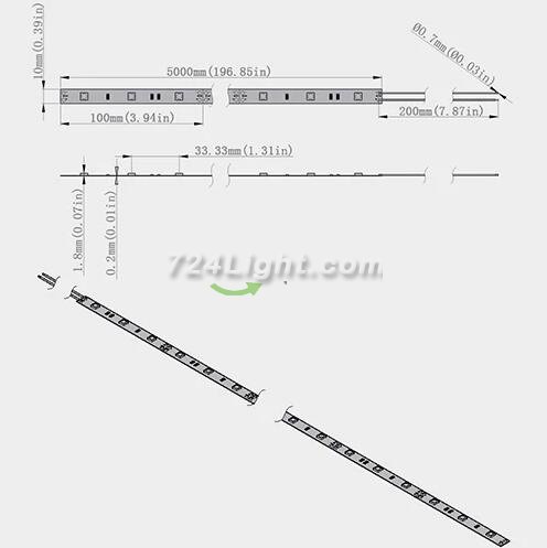 380nm 385nm SMD5050-150 12V 3A 36W UV LED Strip Light for UV Curing Currency Validation
