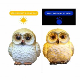 Solar Garden Lights Outdoor Garden Owl Statue Decoration