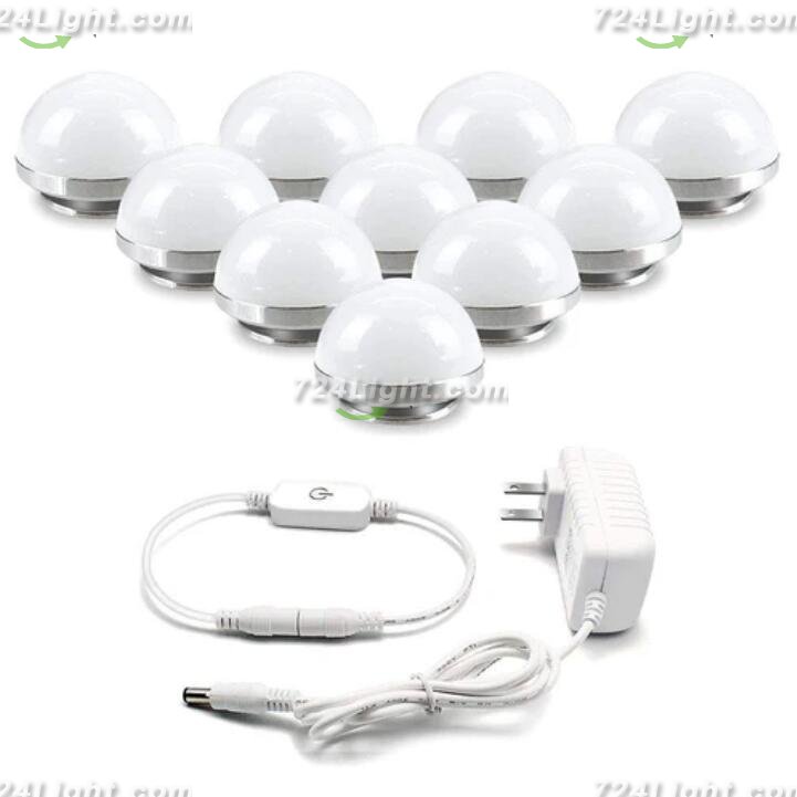 Hollywood Style LED Vanity Mirror Lights Kit with 10 Dimmable Medium Size Light Bulbs, Perfect for Makeup Vanity Table Set in Dressing Room