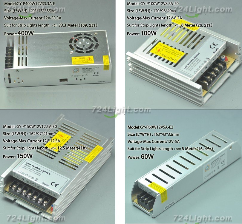 12V LED Power Supply 60W 200W 350W 400W LED Indoor Power Supplies For LED Strips110-230V AC to 12V DC