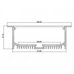 2.5 Meter 98.4â€œ Super Wide LED Profile for ceiling light Pendent strip Light Extrusion