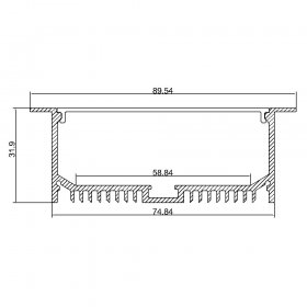 2.5 Meter 98.4â€œ Super Wide LED Profile for ceiling light Pendent strip Light Extrusion