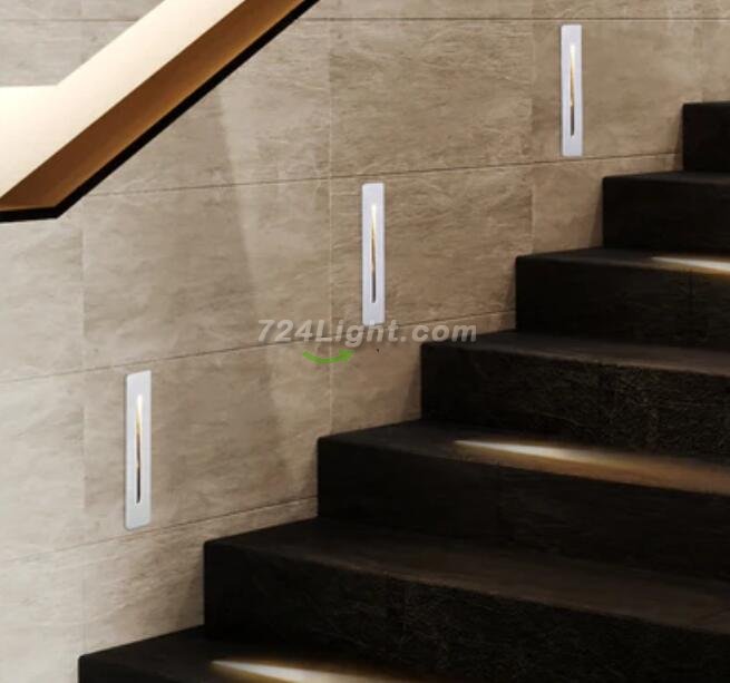 2PCS Pack 3W AC100-240V IP65 Waterproof LED Wall Light LED Stair Lights