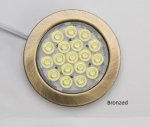 4pcs Pack Round LED Under Cabinet Lighting Stainless Steel LED Puck Light 2W 12VDC, 3 Switches Optional Controllable Puck Light for Motorhome, Caravan, Truck, Kitchen, Wine Cabinet, Wardrobe