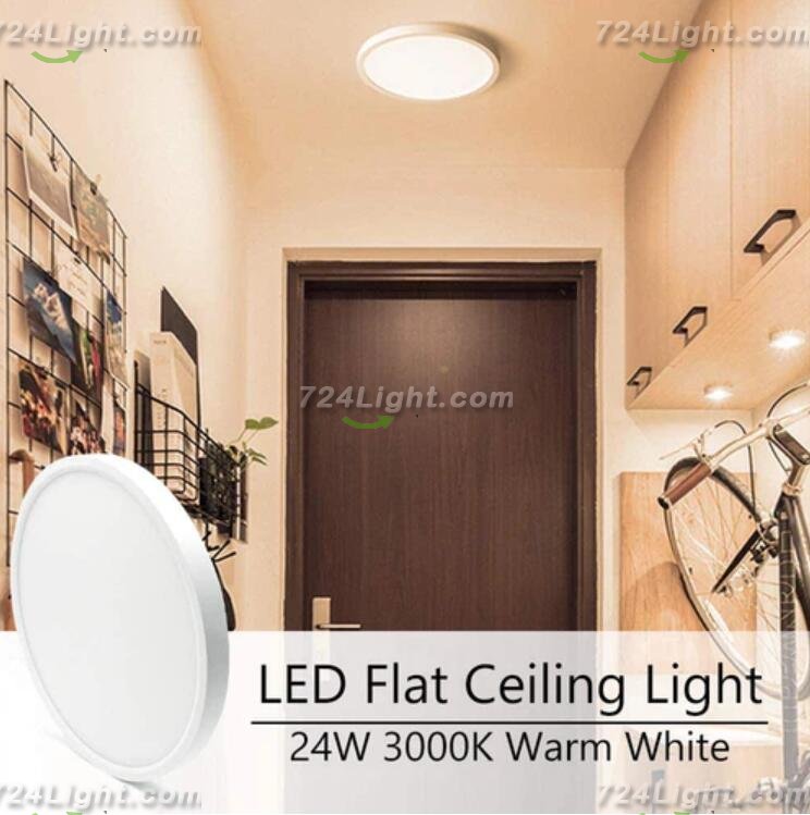 12 Inch 24W Flush Mounting Modern LED Ceiling Lights for Bedroom, Kitchen, Bathroom