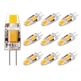 10 Pack G4 LED Light Bulb Bi-Pin Silicon Encapsulation 12V 1 W 0705 COB LEDs CRI>80 100-110Lumen 10W Equivalent