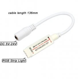 RF Wireless Mini LED Controller with 10-key Remote 5V-24V 12A / 3 Channels for RGB/GRB LED Strip SMD5050 SMD3528 Color Changing