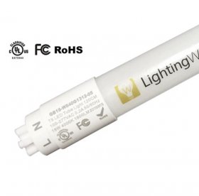 4FT(120cm) LED T8 Tube 18W 1800LM 100-277VAC, Ballast By-Pass, UL CUL All-Plastic LED Tube