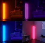 RGB Corner Floor Lamp Nordic Modern LED Floor Lamp Ambient Light w/ Remote Controller