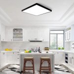 12inch 24W LED Ceiling Light Flush Mount, 3200LM Black Flat Ceiling Lamp, Square Low Profile Lighting Fixture for Bedroom, Kitchen, Living Room, Stairwell