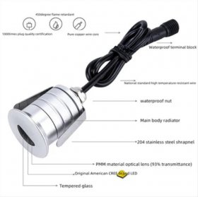 8PCS Pack DC12-24V 1W IP67 Waterproof LED Inground Light with A1/A2/A3 Lesn for Foot Stair LED Deck & Step Light