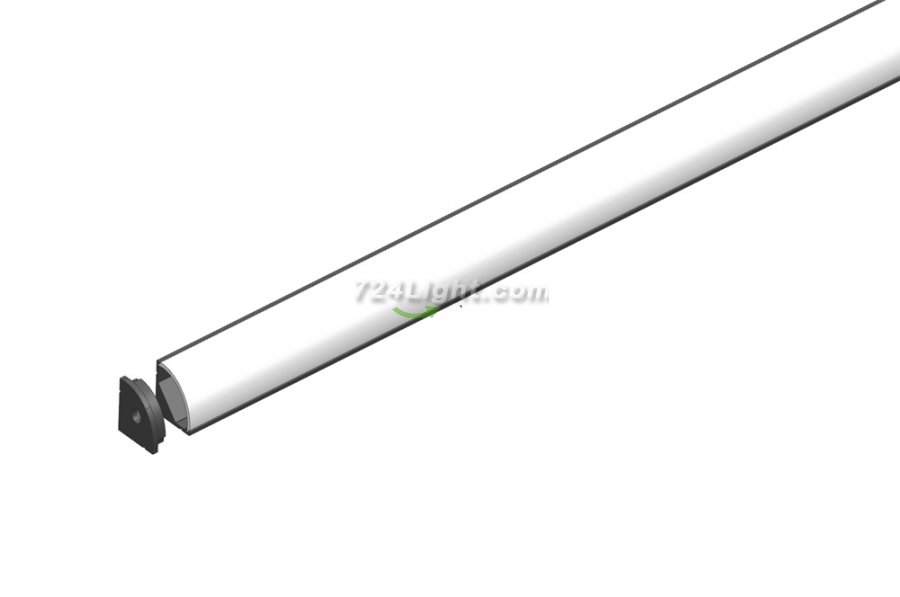 0.5 meter 19.7" Black LED 90Â° Right Angle Aluminium Channel PB-AP-GL-006-B 1 Meter(39.4inch) 16 mm(H) x 16 mm(W) For Max Recessed 10mm Strip Light LED Profile With Arc Diffuse Cover
