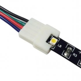 2 Pack (2016 Updated Version) Solderless Jumper Snap Down 4Conductor LED Strip Connectors for 10mm Wide SMD5050 RGB Color Flex LED Strips