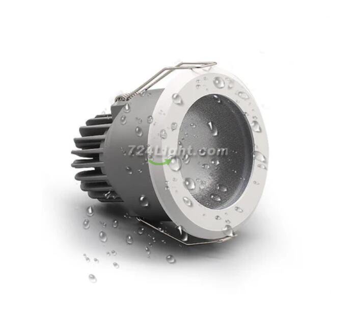 15W 3.8 inches Coutout Waterproof IP65 CRI>80 Round LED Downlight Vapor Proof Fit for Shower, Sauna and Outdoor Lighting