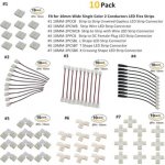 10pcs Pack Solderless Snap Down 2 pin Conductor LED Strip Connector for 10mm Wide 5050 5630 Single Color Flex LED Strips