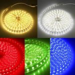 AC 110V 220V SMD5050 High Voltage Flat Strip Light 60 LEDs Per Meter 12mm Width with Wall Outlet Power Plug