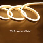 65.6FT (20Meters) LED Neon Rope Lights 8x16(mm) Neon LED Strip Lights 8Watt 120LEDs/M Flexibl 110V/220V AC Rope Lights Waterproof, Custom Cuttable Neon Lighting for In&Outdoor